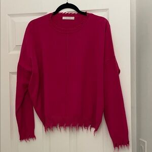 Distressed Hot Pink Sweater by six fifty